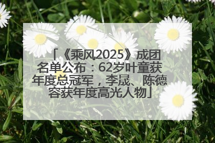 《乘风2025》成团名单公布：62岁叶童获年度总冠军，李晟、陈德容获年度高光人物