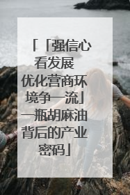 「强信心 看发展 优化营商环境争一流」一瓶胡麻油背后的产业密码