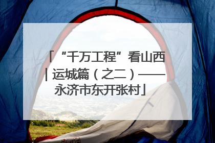 “千万工程”看山西｜运城篇（之二）——永济市东开张村