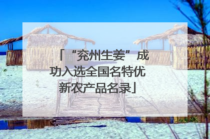 “兖州生姜”成功入选全国名特优新农产品名录