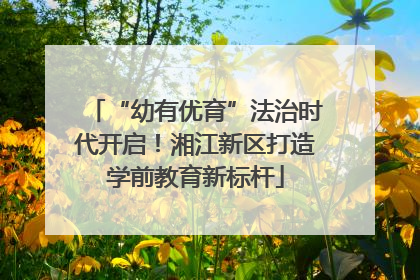 “幼有优育”法治时代开启！湘江新区打造学前教育新标杆