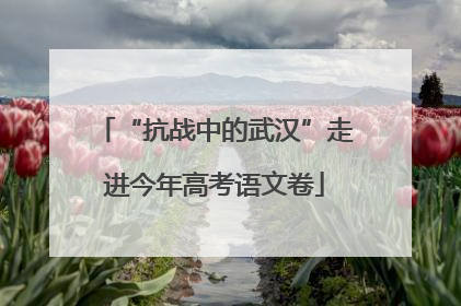 “抗战中的武汉”走进今年高考语文卷