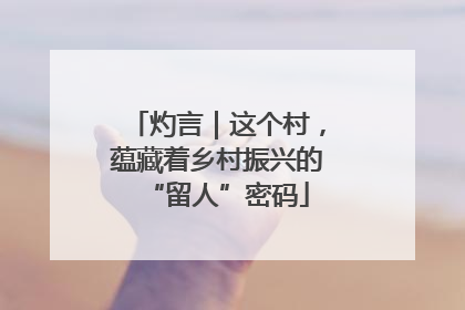 灼言｜这个村，蕴藏着乡村振兴的“留人”密码