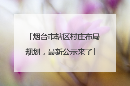 烟台市辖区村庄布局规划，最新公示来了