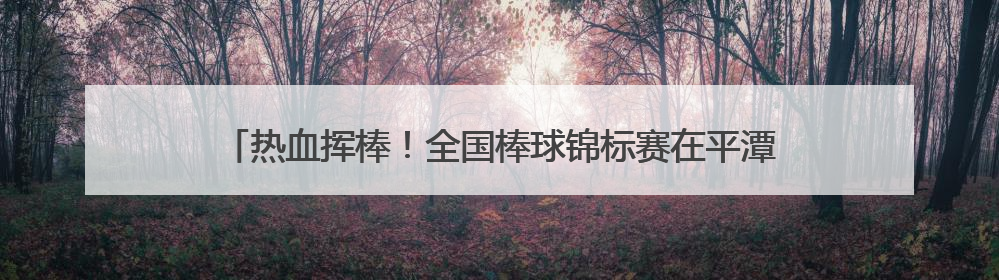 热血挥棒！全国棒球锦标赛在平潭火热开打，福建队取得开门红！