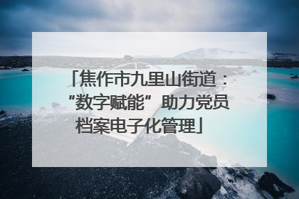 焦作市九里山街道：“数字赋能”助力党员档案电子化管理