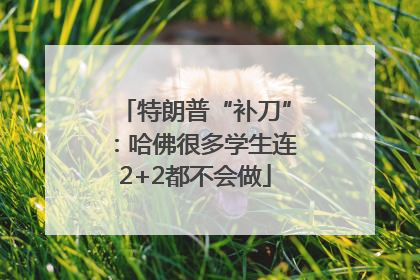 特朗普“补刀”：哈佛很多学生连2+2都不会做