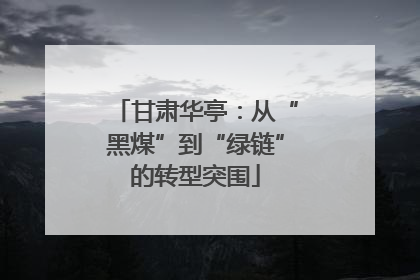 甘肃华亭：从“黑煤”到“绿链”的转型突围