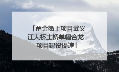 甬金衢上项目武义江大桥主桥单幅合龙 项目建设提速