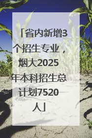 省内新增3个招生专业，烟大2025年本科招生总计划7520人