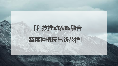 科技推动农旅融合 蔬菜种植玩出新花样