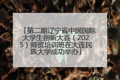 第二期辽宁省中国国际大学生创新大赛（2025）师资培训班在大连民族大学成功举办