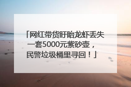 网红带货盱眙龙虾丢失一套5000元紫砂壶，民警垃圾桶里寻回！