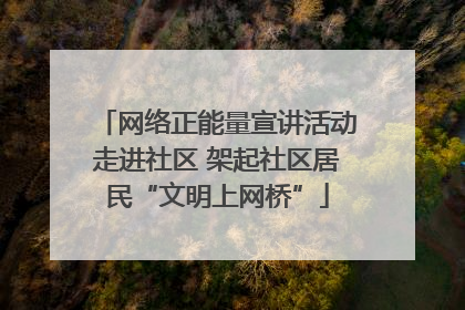 网络正能量宣讲活动走进社区 架起社区居民“文明上网桥”