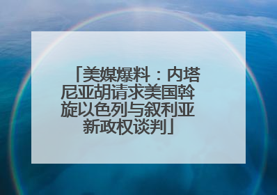 美媒爆料：内塔尼亚胡请求美国斡旋以色列与叙利亚新政权谈判