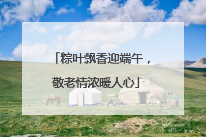 粽叶飘香迎端午，敬老情浓暖人心