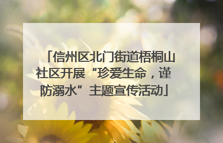 信州区北门街道梧桐山社区开展“珍爱生命，谨防溺水”主题宣传活动