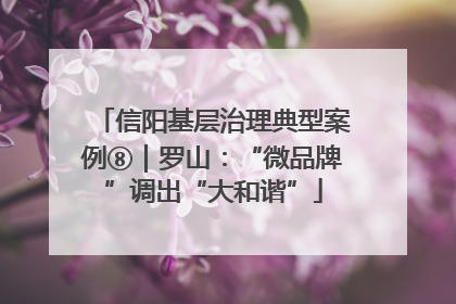 信阳基层治理典型案例⑧｜罗山：“微品牌”调出“大和谐”