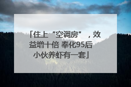 住上“空调房”，效益增十倍 奉化95后小伙养虾有一套