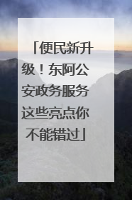 便民新升级！东阿公安政务服务这些亮点你不能错过