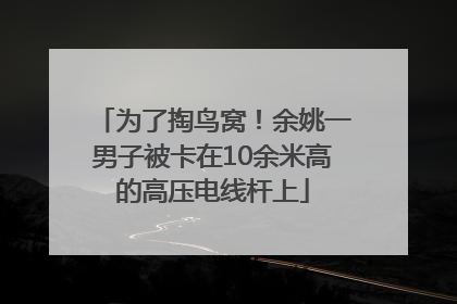 为了掏鸟窝！余姚一男子被卡在10余米高的高压电线杆上