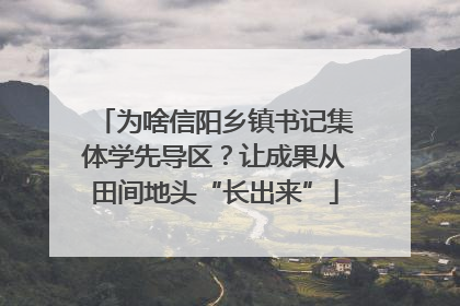 为啥信阳乡镇书记集体学先导区？让成果从田间地头“长出来”