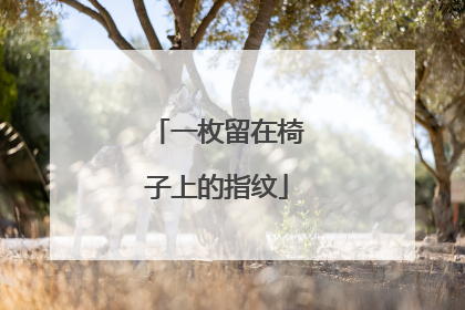 一枚留在椅子上的指纹