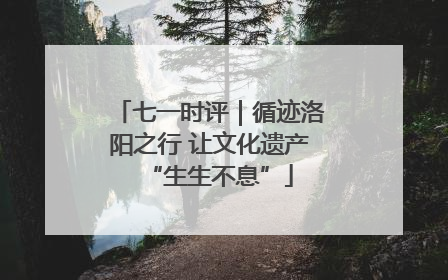 七一时评｜循迹洛阳之行 让文化遗产“生生不息”