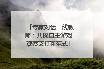 专家对话一线教师：共探自主游戏观察支持新范式