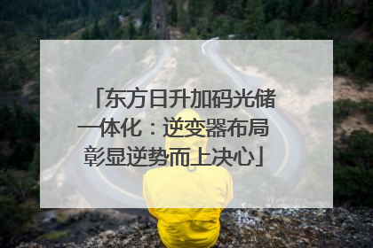 东方日升加码光储一体化：逆变器布局彰显逆势而上决心