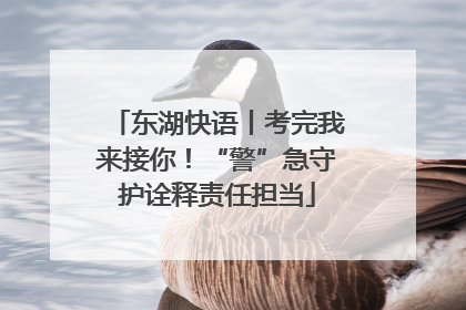 东湖快语丨考完我来接你！“警”急守护诠释责任担当