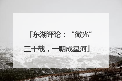 东湖评论：“微光”三十载，一朝成星河