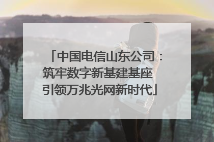 中国电信山东公司：筑牢数字新基建基座 引领万兆光网新时代