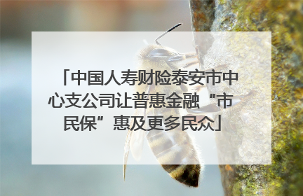 中国人寿财险泰安市中心支公司让普惠金融“市民保”惠及更多民众