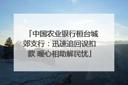 中国农业银行桓台城郊支行：迅速追回误扣款 暖心相助解民忧