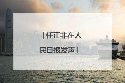 任正非在人民日报发声