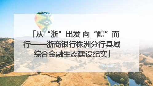 从“浙”出发 向“醴”而行——浙商银行株洲分行县域综合金融生态建设纪实