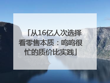 从16亿人次选择看零售本质：鸣鸣很忙的质价比实践