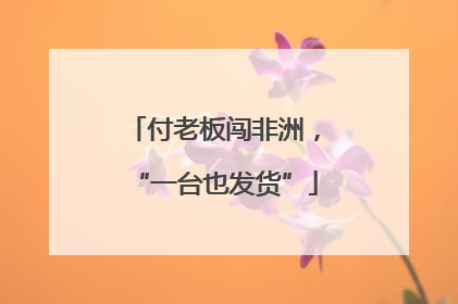 付老板闯非洲，“一台也发货”
