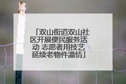 双山街道双山社区开展便民服务活动 志愿者用技艺延续老物件温情