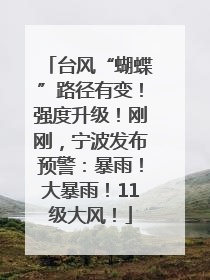 台风“蝴蝶”路径有变！强度升级！刚刚，宁波发布预警：暴雨！大暴雨！11级大风！