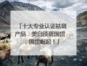 十大专业认证祛斑产品：美白淡斑国货，国货崛起！