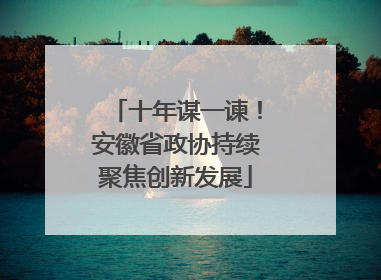 十年谋一谏！安徽省政协持续聚焦创新发展