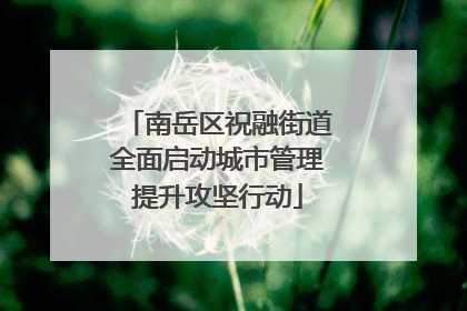 南岳区祝融街道全面启动城市管理提升攻坚行动
