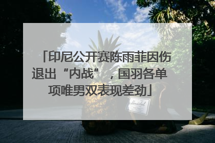印尼公开赛陈雨菲因伤退出“内战”，国羽各单项唯男双表现差劲