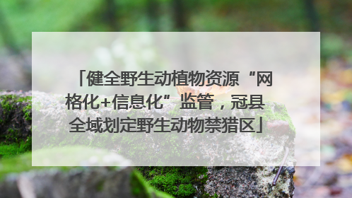 健全野生动植物资源“网格化+信息化”监管，冠县全域划定野生动物禁猎区