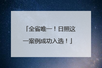 全省唯一！日照这一案例成功入选！