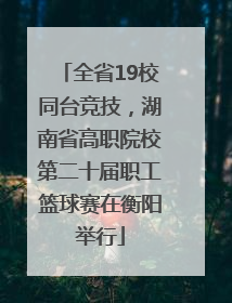 全省19校同台竞技，湖南省高职院校第二十届职工篮球赛在衡阳举行