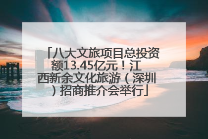 八大文旅项目总投资额13.45亿元！江西新余文化旅游（深圳）招商推介会举行