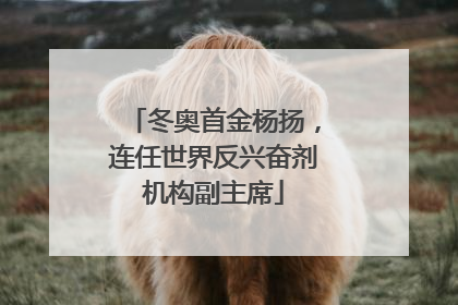 冬奥首金杨扬，连任世界反兴奋剂机构副主席